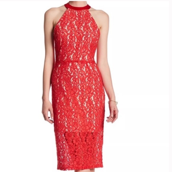 ABS Allen Schwartz Dresses Abs Collection Red Floral Lace Dress Poshmark